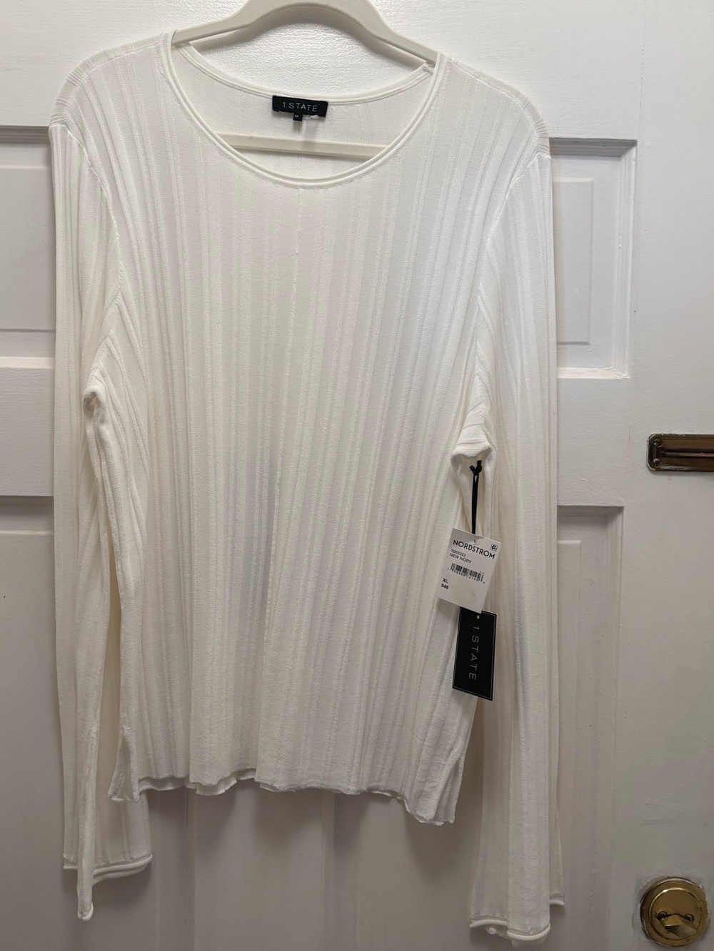 1. State New Ivory Ribbed Long Sleeve Top
Size XL